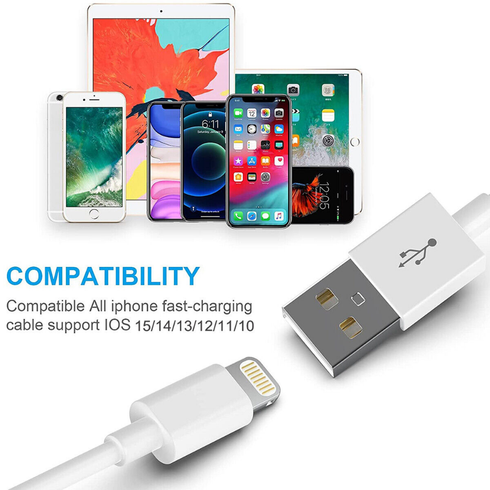 1-3pack USB Charger Cable Cord for iPhone