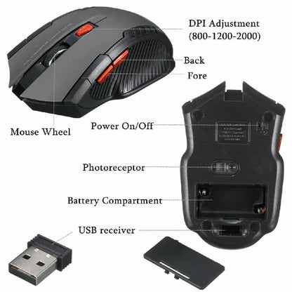 2.4Ghz Mini Wireless Optical Gaming Mouse & USB Receiver