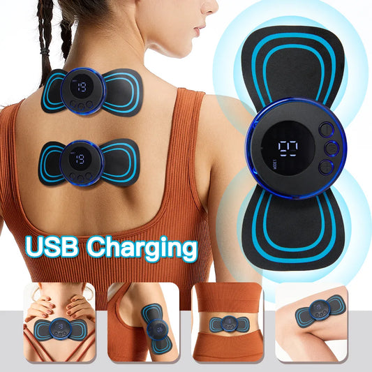 Neck Rechargeable Massager Patch for Muscle Pain Relief