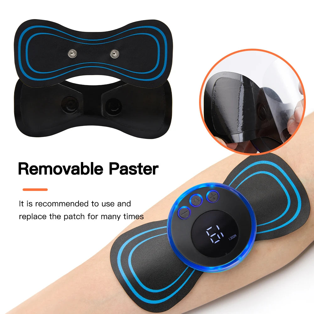 Neck Rechargeable Massager Patch for Muscle Pain Relief