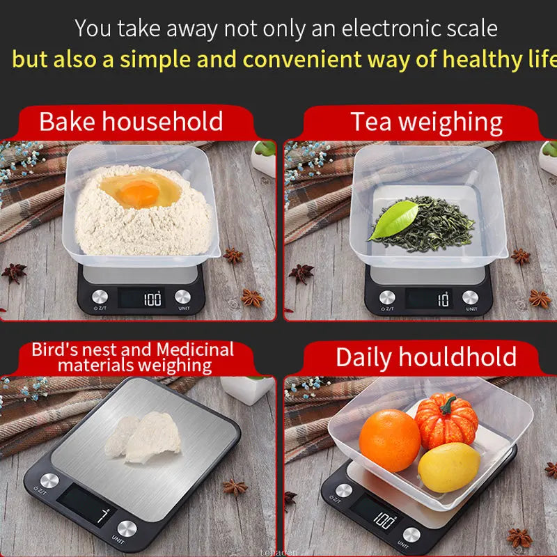 Smart Electronic Digital Scales Stainless Steel Design for Cooking and Baking