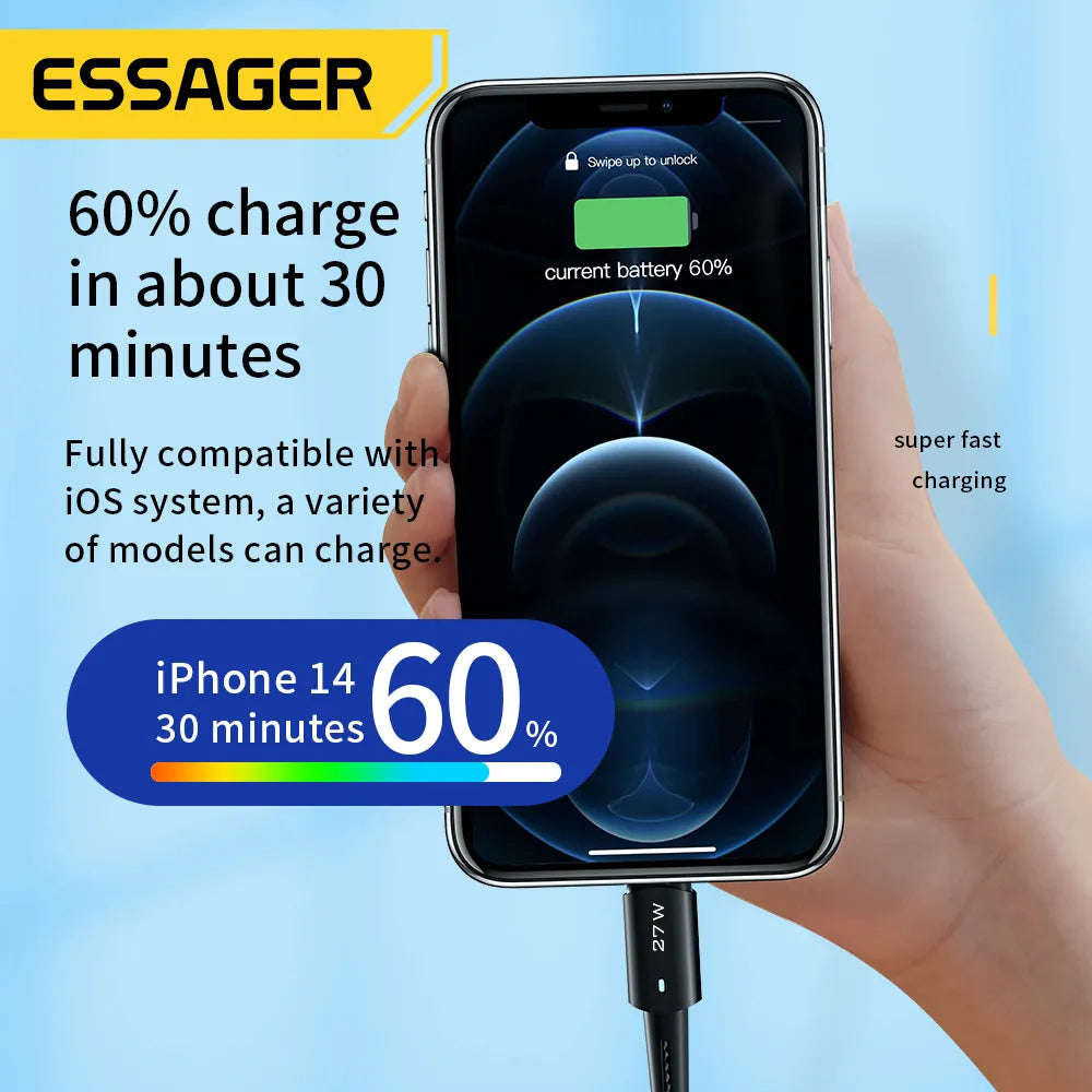 Essager USB C Cable For IPhone 20W Fast Charging Cable Type C To Lighting