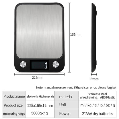 Smart Electronic Digital Scales Stainless Steel Design for Cooking and Baking