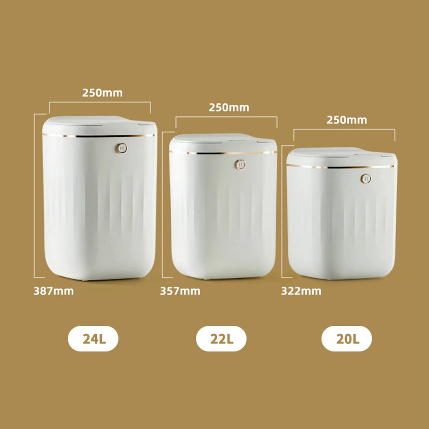 20-24L Bathroom Sensor Electric Smart Trash Can Automatic