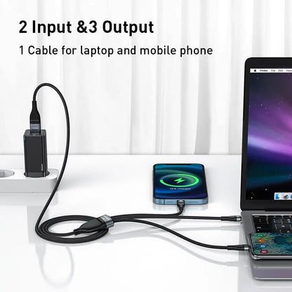 Baseus 3 in 1 USB Type C Cable for iPhone