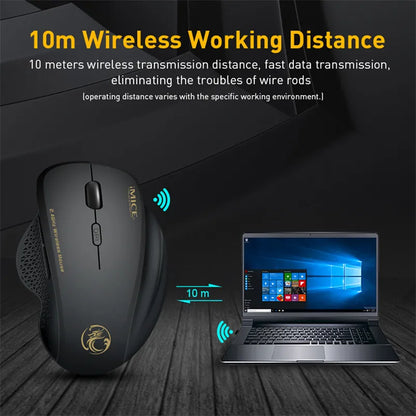 Wireless Mouse with USB Receiver 6 buttons 2.4Ghz Wireless Mice 1600 DPI For Laptop