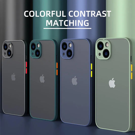 Matte Phone Case for IPhone 14 and 15 Soft Silicone Shockproof Case