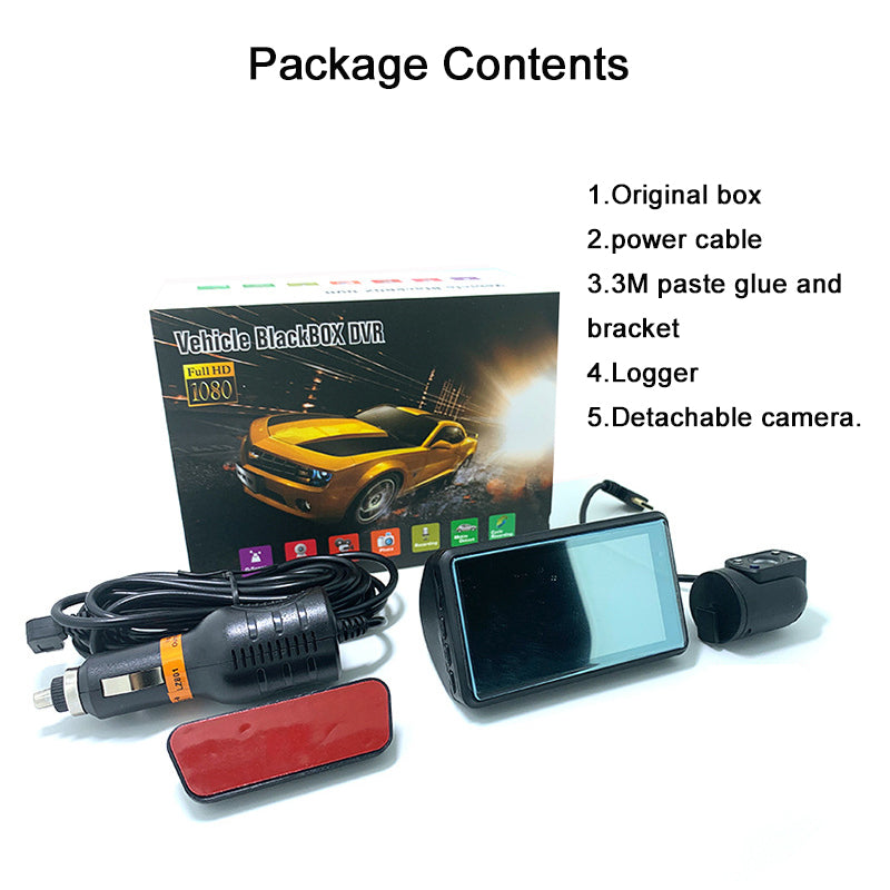 2 Lens Car Video Recorder  HD1080P Camera